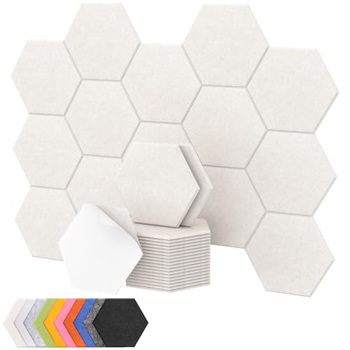 18 Pack High Density Hexagon Acoustic Panels, TONOR 12'x 10'x 0.4' Soundproof Wall Panels, Sound...