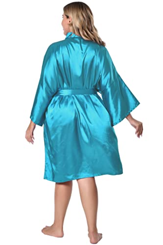 Image of EPLAZA Women Silky Satin Robe Wedding Bridal Party Bride Bridesmaid Robes Kimono Loungewear Dressing Gowns