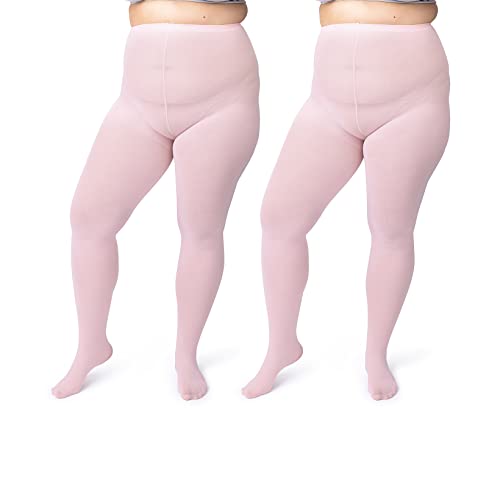 Image of Silky Toes Plus Size Tights for Women | 60D Soft Opaque Comfort Fit Pantyhose | Black or Colored 1-2 pairs | 1X-8X