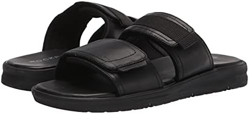 Rockport Men's Lucky Bay Slide Sandal, Black LEA, 8.5 Wide | Image 6