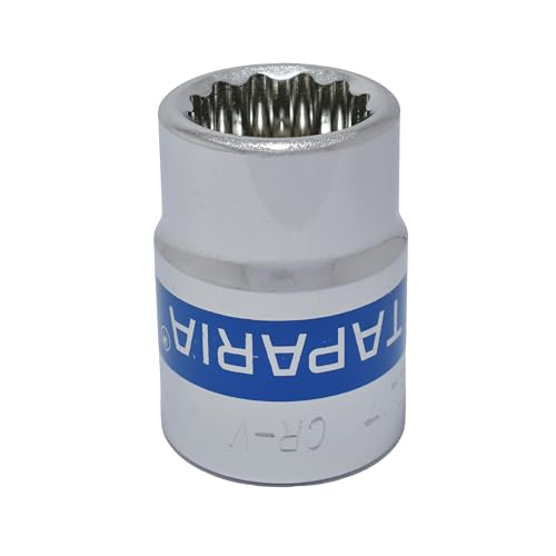 Image of TAPARIA Socket made of Chrome Vanadium Steel 6 Point Deep /Long Socket (Silver), C21 of 3 /4 inch (19mm) square drive size, Suitable for Automobile, Industrial, Fabrication, Professional & Home Use