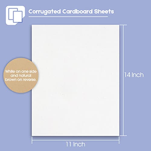 Image of Golden State Art 10 Pack 11x14 Corrugated Cardboard Sheets | 3mm Thick White Flat Square Inserts Layer Pads for Shipping, Mailing, Packaging or Art Crafts, Photo Backing (One-side White)