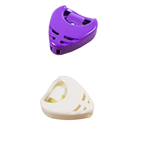 Rayzm Lot de 2 supports en plastique pour médiators de guitare, blanc et violet - Les Beatles, Paul McCartney, John Lennon, RIngo Starr, George Harrison Rayzm Lot de 2 supports en plastique pour médiators de guitare, blanc et violet