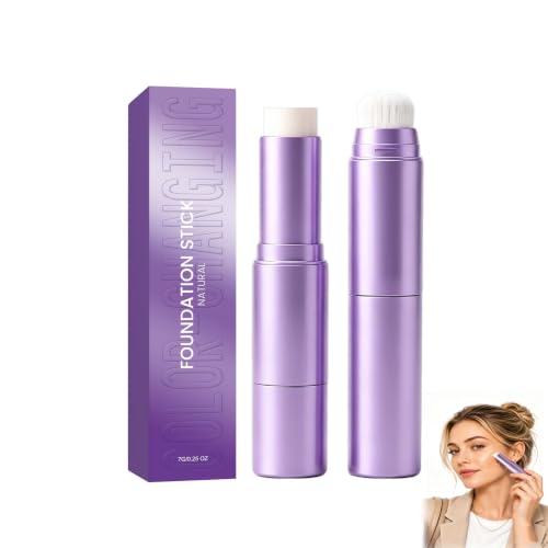 Image of Facelove Foundation Stick, 2-in-1 Cream Makeup Stick with Built-In Blending Brush, Lightweight Buildable Coverage, Natural Glow Finish, Hydrating Feel for Mature & Dry Skin