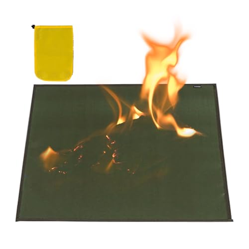 Fruusv Under Grill Mat | Alfombra de suelo reutilizable para camping y chimenea, accesorio reutilizable y portátil, protección para picnic, senderismo, jardín, césped