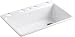KOHLER K-5871-5UA3-0 Riverby Single Bowl Undermount Kitchen Sink, White