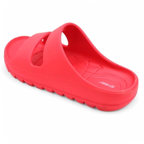 Image of SVAAR Soft EVA Double Strap Slippers for Men | Stylish Anti-Skid Slides with Arch Support & Bouncy Sole | Lightweight Indoor Outdoor Comfort