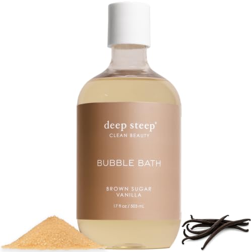 Deep Steep Brown Sugar Vanilla Bubble Bath for Women Hypoallergenic Clinically Tested Clean Formula for Sensitive Skin Sulfate-Free 17 fl oz Bottle Essential Bath Accessories