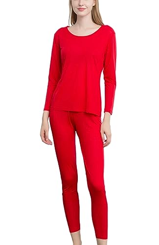 Grenasasilk Womens Silk Long Underwear Mulberry-silk Long Johns Thermal Underwear Sets Cold Weather Base Layer