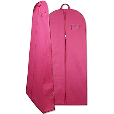 Goal Winners Breathable Wedding Gown Long Dress Bridesmaid Showerproof Garment Clothes Cover Storage Bags - 183cm (72 Inch) With 20cm (8 Inch) Tapered Gusset - Pink Cover
