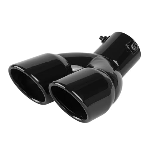 Mofle trasero negro curvado universal y escape doble grueso