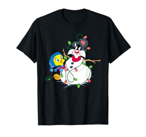 Looney Tunes Sylvester & Tweety Christmas Lights T-Shirt