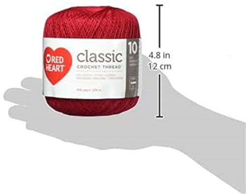 Image of Red Heart Crochet Thread Yarn, 300 Yards, Victory Red, 1 Count (Pack of 1)