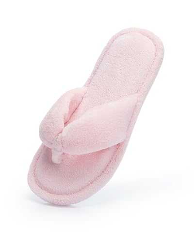 NineCiFun Summer Slippers for Women - Flip Flops Memory Foam House Slippers Open Toe Indoor Lightweight Shoes Pink 7 8