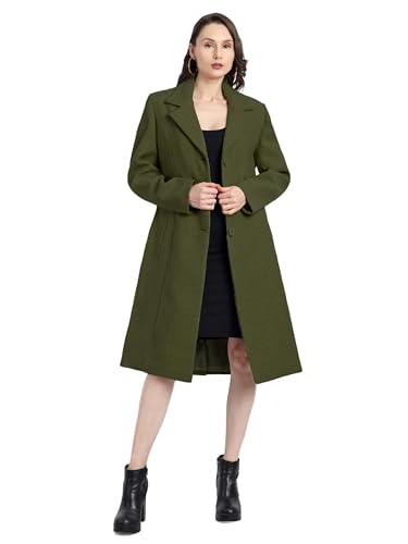 Image of HAUTEMODA Women's Winter Coat Trench Long Sleeves Over Coat With Pocket single Breasted