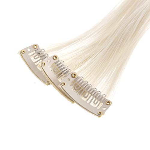 Swacc SWACC12 12 Pcs Straight One Color Party Highlights Clip On In Hair Extensions Colored Hair Streak Synthetic Hairpieces thumb #2