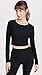 Beyond Yoga Women's Spacedye Enlighten Cropped Pullover, Darkest Night, Black, L