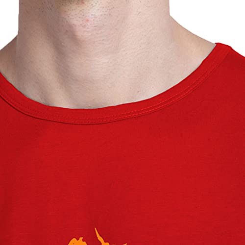 Image of Bewakoof Freedom Feather Round Neck Vest Bold Red