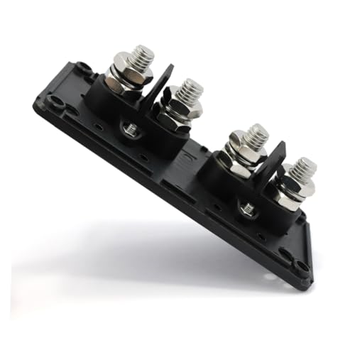 Bloc de repartition electrique auto bateau 4 plots M10 finition robuste noire