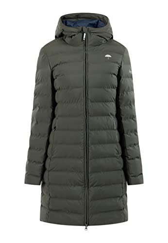 Schmuddelwedda Damen Wattierter immy Steppmantel, Dunkeloliv, M