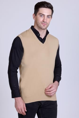 Image of URBANROCK Mens Woolen V-Neck Sleeveless Sweaters for Winter wear