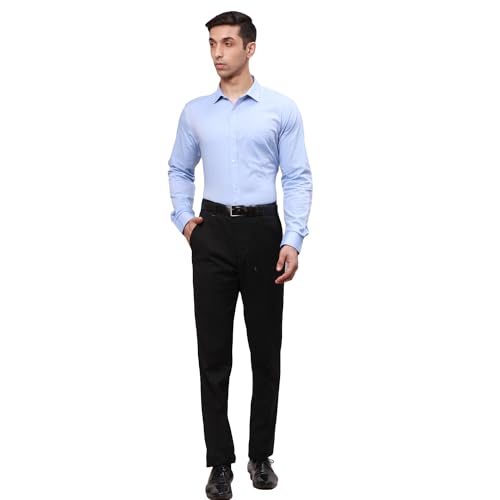 Image of Park Avenue Men's Pure Cotton Structure Pattern Slim Fit Semi Cutaway Collar Full Sleeve Formal Shirt