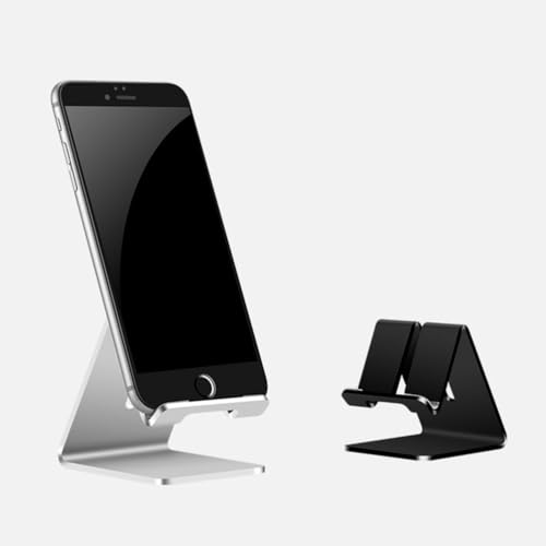 STOBOK Metal Phone Holder, Tablet Bracket Aluminum Alloy Desktop Stand, Flat Bracket Lazy Phone Holder3