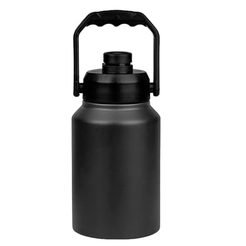 Krujecnt Botella Isotérmica, 2L Botella para Bebidas De Gran Capacidad, Frasco De Bebidas De Acero Inoxidable con Tapa para Agua Fría Y Caliente, Cubitera Portátil De Doble Pared con Asa para Cóctel
