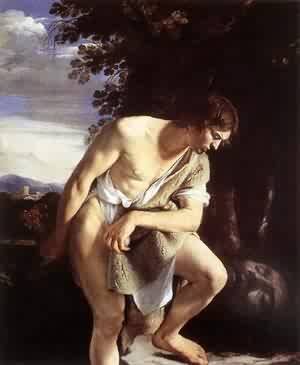 Tableau David et Goliath de Gentileschi pour créer une ambiance de salon raffinée