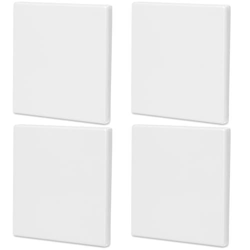 4 pezzi Copertura cieca da incasso, 8,6 x 8,6 cm Placca da parete vuota, copertura per prese, Coprifori Autoadesivi Nel Muro, in plastica, per prese o interruttori inutilizzati (bianco)