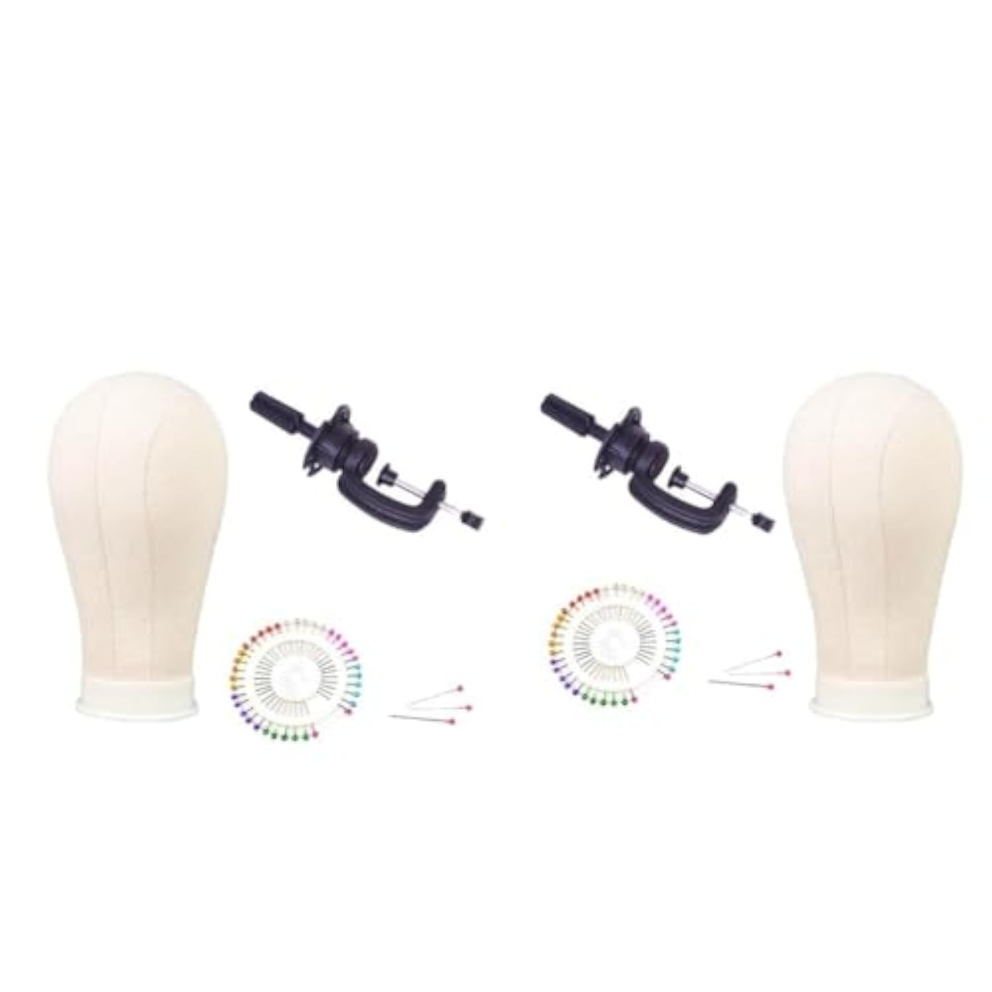 2x 21inch Canvas Wigs Head for Styling Wigs