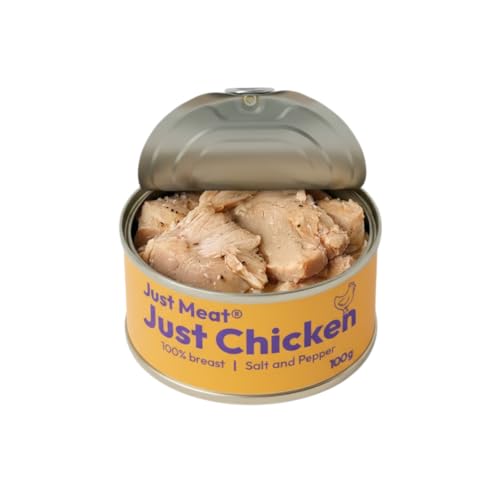 Just Meat Fleischkonserve | 98% Reines Fleisch aus ethischen Betrieben, Große Saftige Stücke, Nur Mit Salz & Pfeffer Gewürzt, Ohne Konservierungsstoffe (Hähnchenbrust)
