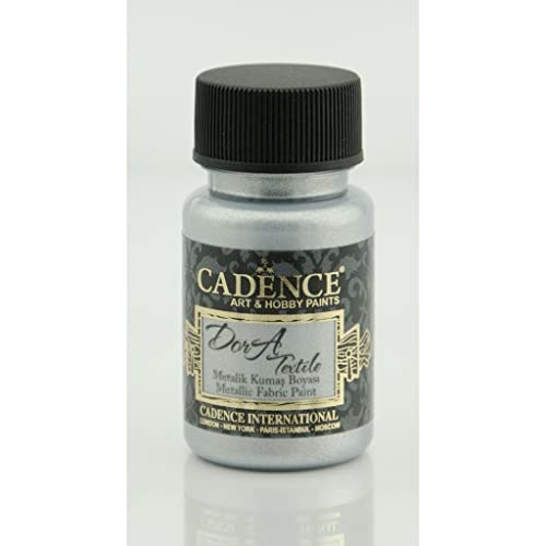 Cadence Silver Dora Textile Metallic - Pintura textil para tela, 50 ml