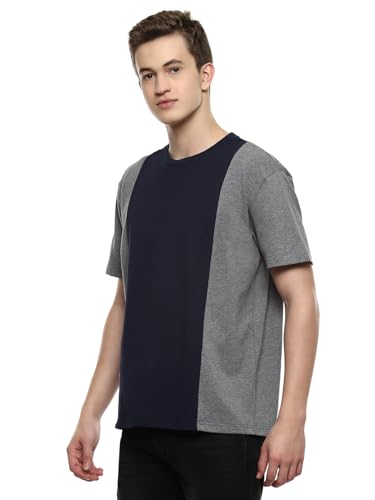 Image of hummel Coal Men's Boxy Fit Crew Neck Color Block Casual T-Shirt