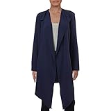 Anne Klein Women's Drape Front Long Jacket, Eclipse, S