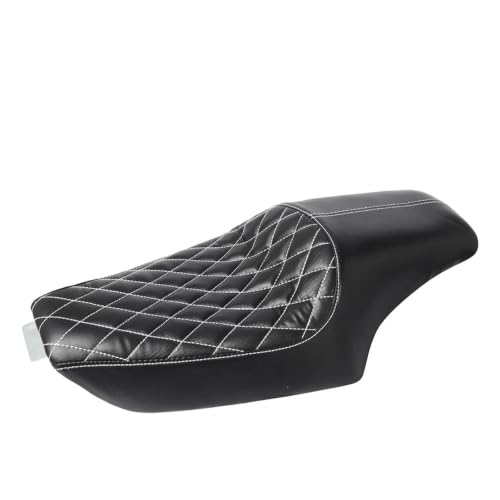Sillín motocicleta doble en cuero negro resistente para modelos Iron 883 y Forty-Eight XL