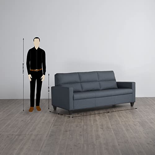 Image of Home Centre Helios Clary Blue 3-Seater Sofa - 173Cm (Polyester, Pine Wood) - 3 Seater