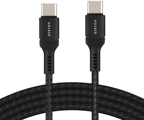 Image of BESTOR 60W Type-C to Type-C Cable 1.2m PD Fast Charging Nylon Braided Durable Design 480Mbps Data Transfer Compatible with Smartphones, Tablets, Laptops & All Type-C Devices