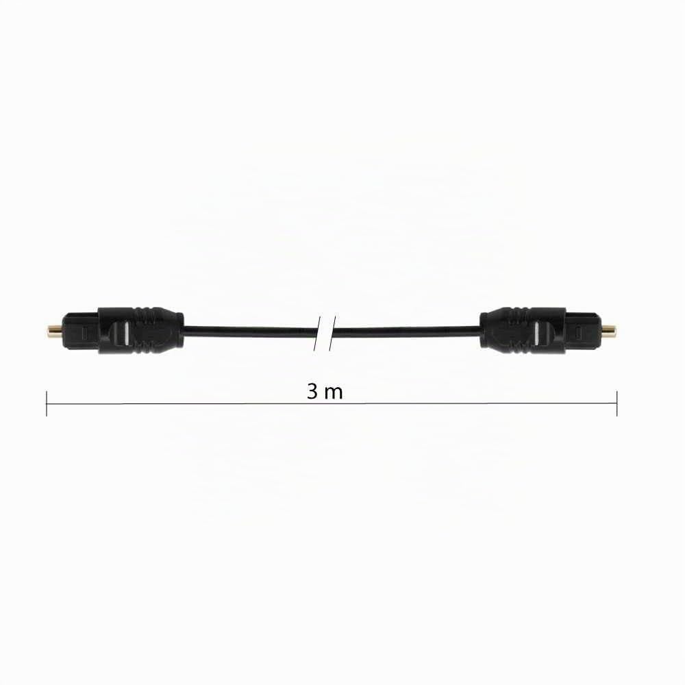 OcioDual Cable Toslink Audio Digital Fibra Optica 3m Doble Macho para DVD HDTV Blu Ray Consolas Smart TV Negro