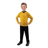Star Trek Captain Kirk Official Youth Halloween Costume - Premium Quality Long Sleeve Top with Black Pants (M)