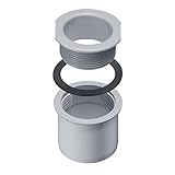 INEFA PVC Ablaufstutzen zum Schrauben für Kastenrinne, Grau DN 75 / NW 83, Schraubstutzen aus PVC-U, einfache Montage, Made in Germany