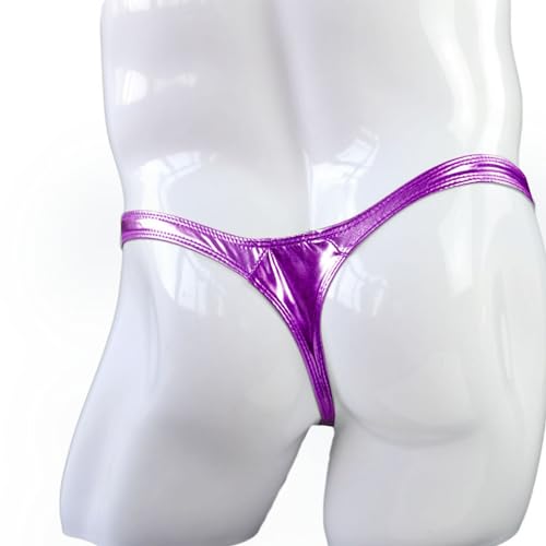 Men's Sexy G-String Thong Briefs Soft and Comfortable PU Leather G-String Panties Underwear2