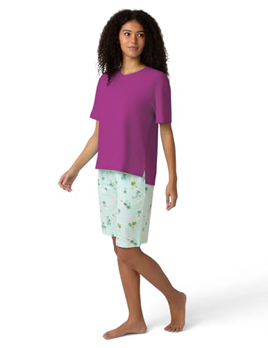 Image of HUE Women's Summer Vacation Pajama Separates, Soft, Whimsical Print Pjs with Tropical Beach Themes, Flip Flops, Cocktails