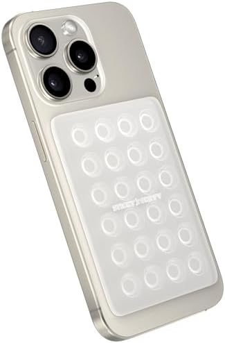 StickyGrippy Suction Phone Case Mount, Silicon Adhesive Phone Accessory for iPhone and Android, Hands-Free Fidget Toy Mirror Shower Phone Holder, Tiktok Videos and Selfies (Translucent)