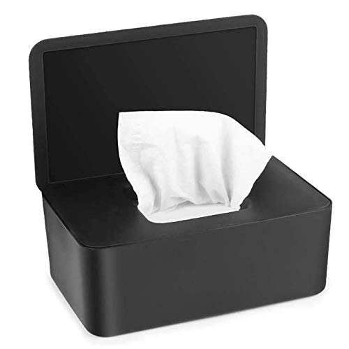 Toilet Wipes Dispenser, 18.5x12.2x7 cm/ 7.28x4.8x2.76 inch Baby Wipes Dispenser Perfect Look Wipe Container Portable Reusable Flushable Bathroom Storage Case Box to Keep Wipe Fresh