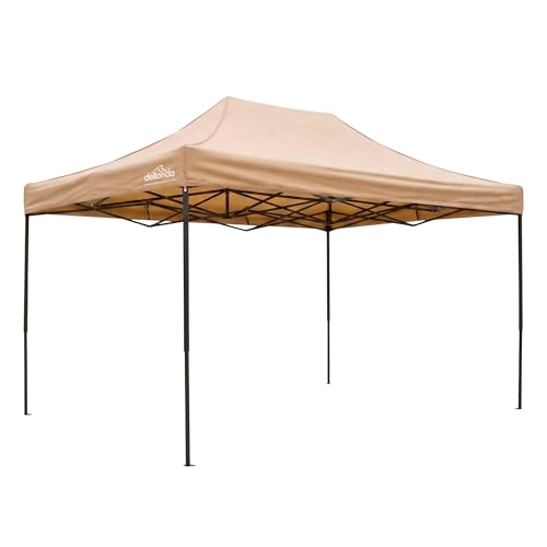 Dellonda Premium 3 x 4.5m Pop-Up Gazebo, Heavy Duty, PVC Coated, Water Resistant - Beige Canopy - DG134