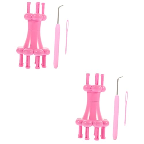 HAPINARY 2 Sets Double-Head DIY Knitting Tool Spool Loom Knitter Yarn Kit Plastic Knitting Machine Easy to Use for Home Crafting