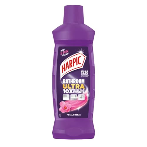 Image of Harpic Bathroom Cleaner Ultra | Petal breeze | 500ml | 10X Tough Stain Remover | Instantly Removes, Hard Water, Rust & Limescale Stains | Multi Surface Cleaner - Floors, Basin, Tiles