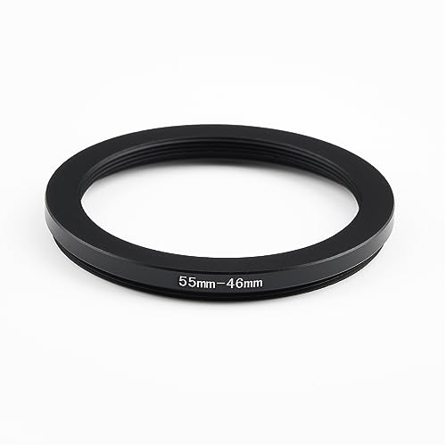 Image of 55mm to 46mm Step-Down Ring Filter Adapter,for All Brands UV ND CPL, Metal Ring Step-Down Rings Adapter Filter (55mm-46mm)
