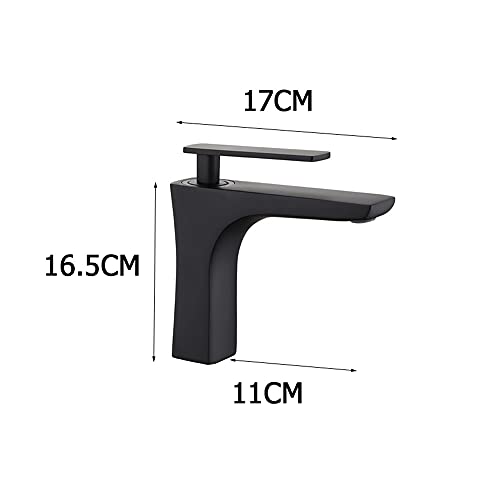 Robinet de lavabo noir à une main éliminant fuites et éclaboussures